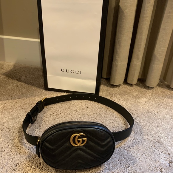 gg marmont small matelasse leather belt bag